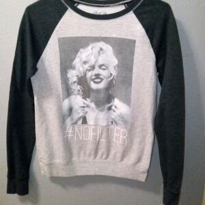 Graphic Sweatshirt with Black Sleeves